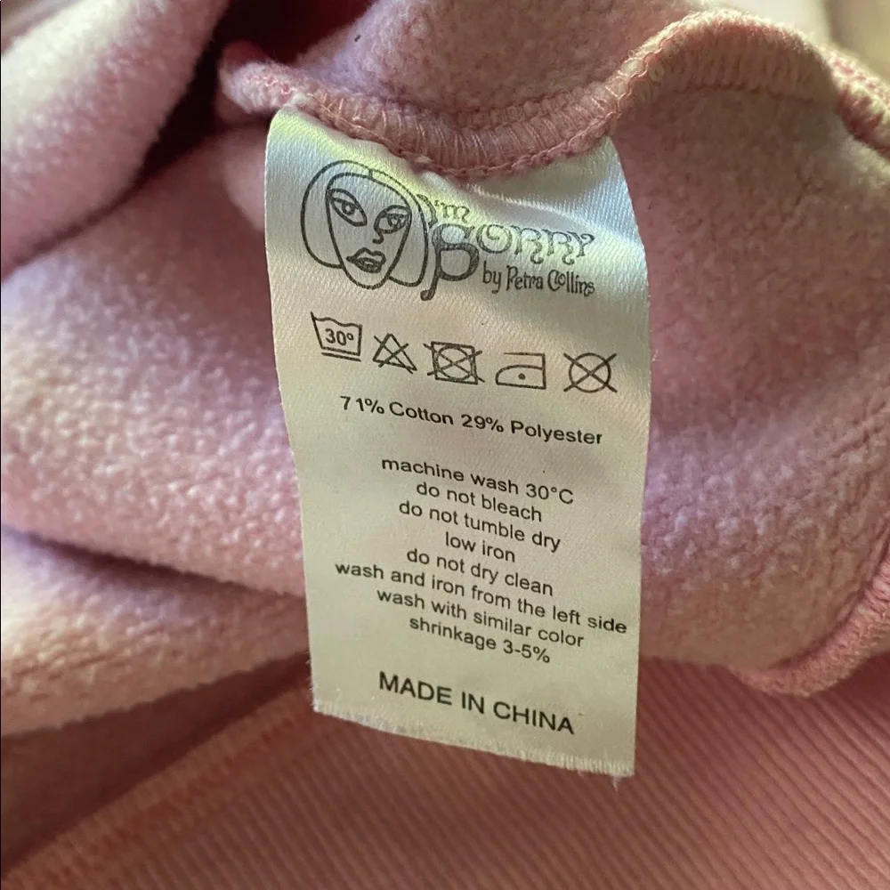Petra Collin’s Ssense Exclusive Pink Help Sweatshirt‎ Cotton Blend Fleece